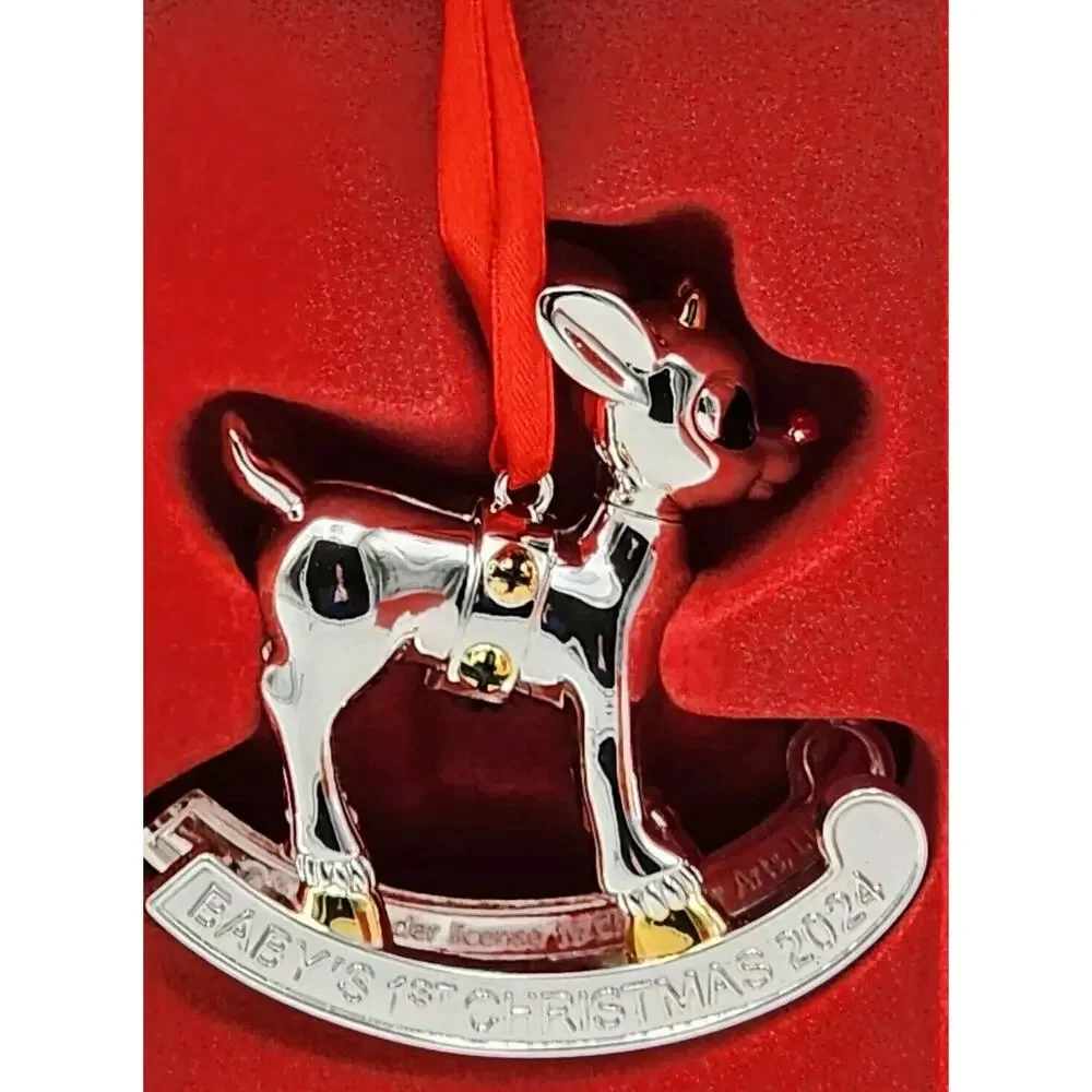 Lenox 2024 Baby's 1ST Christmas Rudolph the Red Nosed Reindeer Ornament NEW